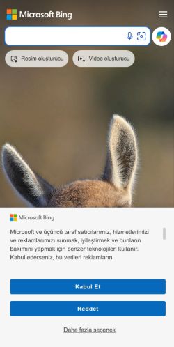bing.com Mobil Görünüm