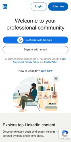linkedin.com Mobil Görünüm
