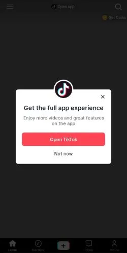 tiktok.com Mobil Görünüm