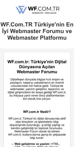 wf.com.tr Mobil Görünüm
