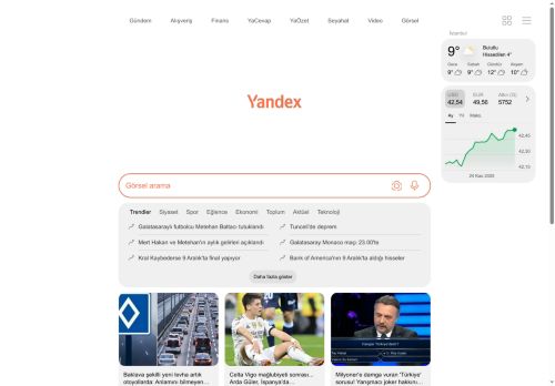 yandex.com.tr Masaüstü Görünüm
